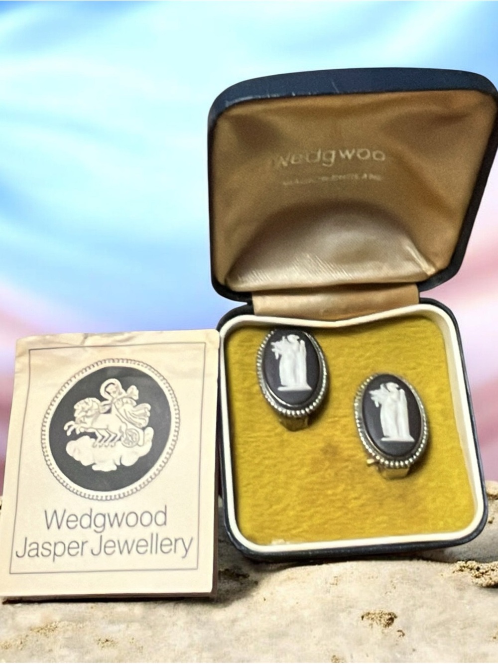 Wedgwood sterling cameo earrings